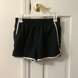 black and white trim workout shorts